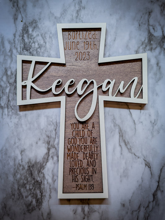 Personalized Cross- Baptism or Confirmation gift