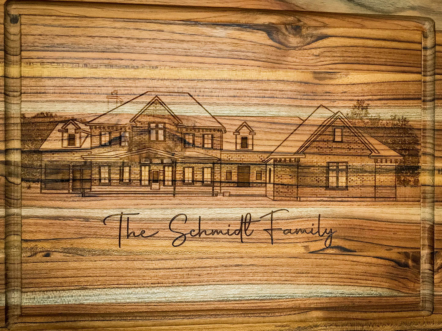 Custom Engraved House Art