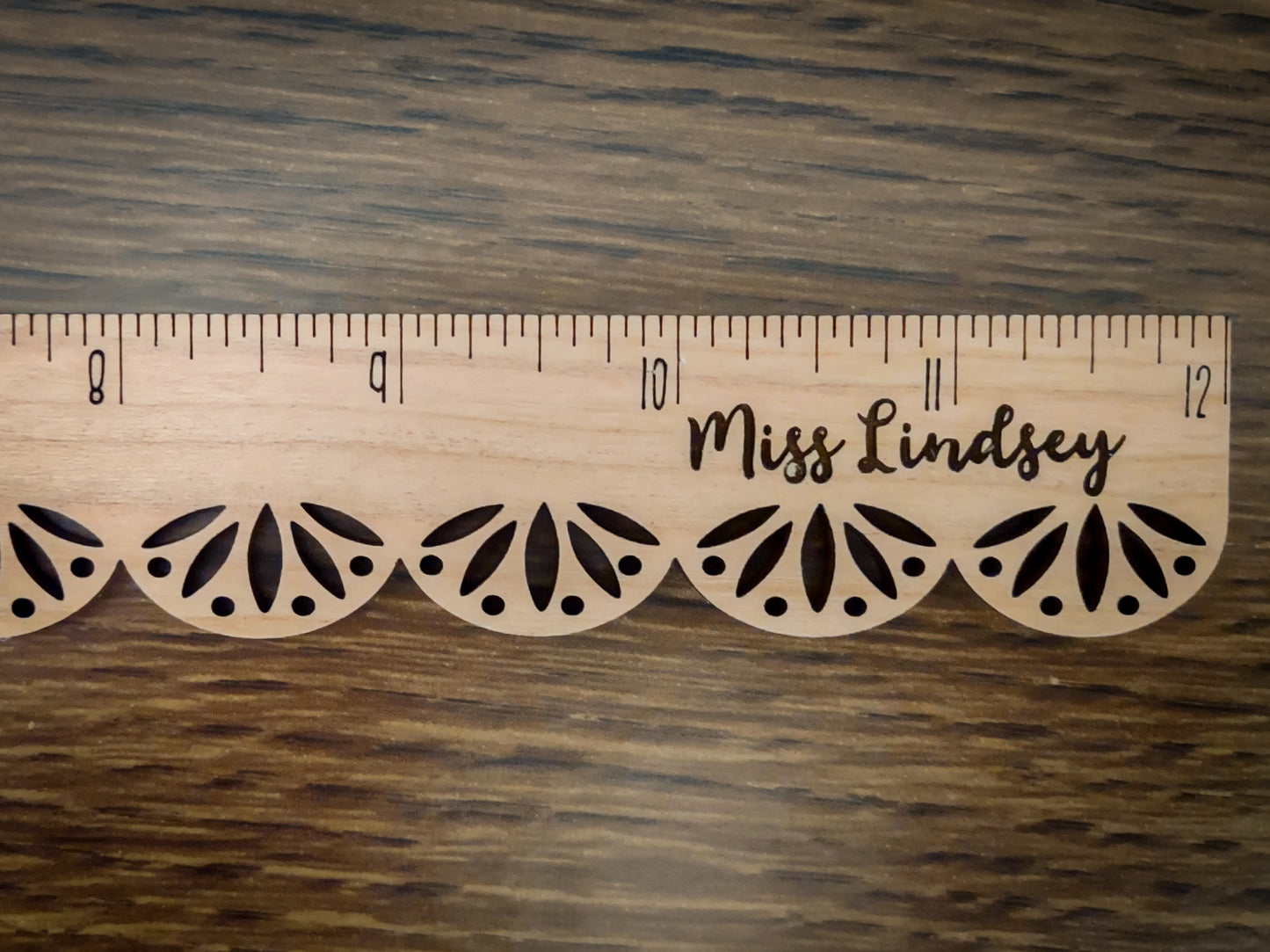 Personalized Ruler with Scalloped Edge