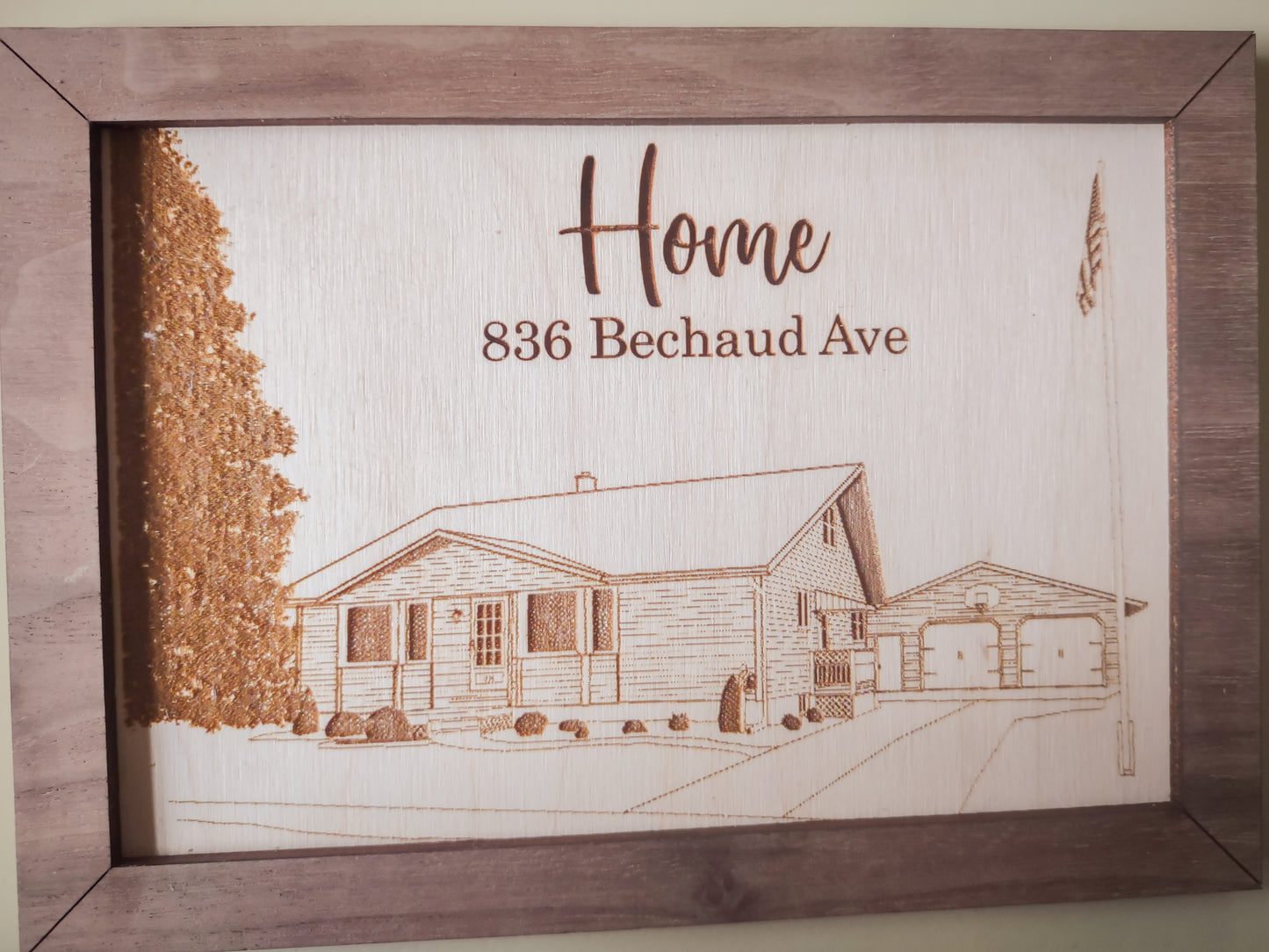 Custom Engraved House Art