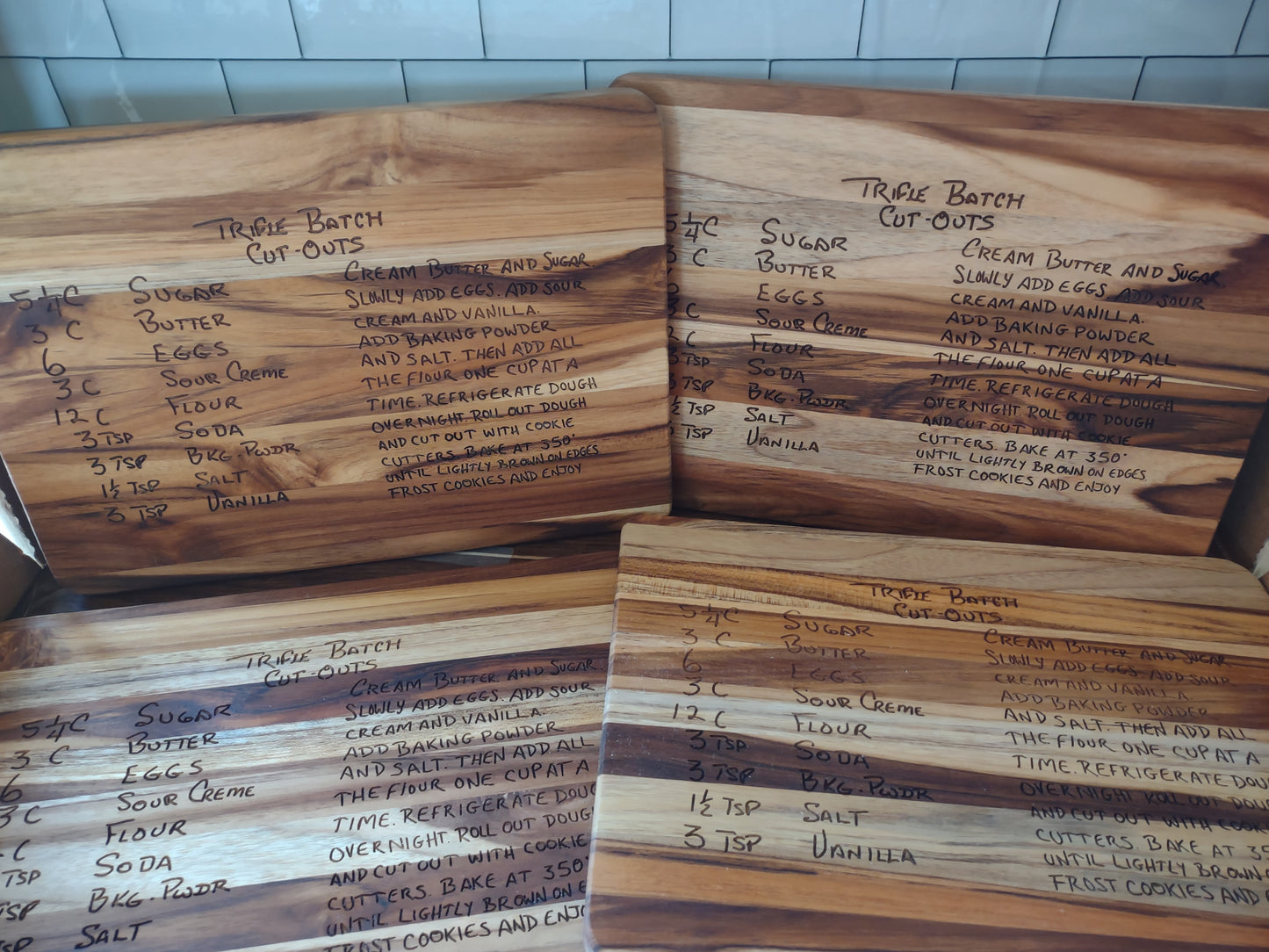 Custom Engraved Recipe Board- Teak