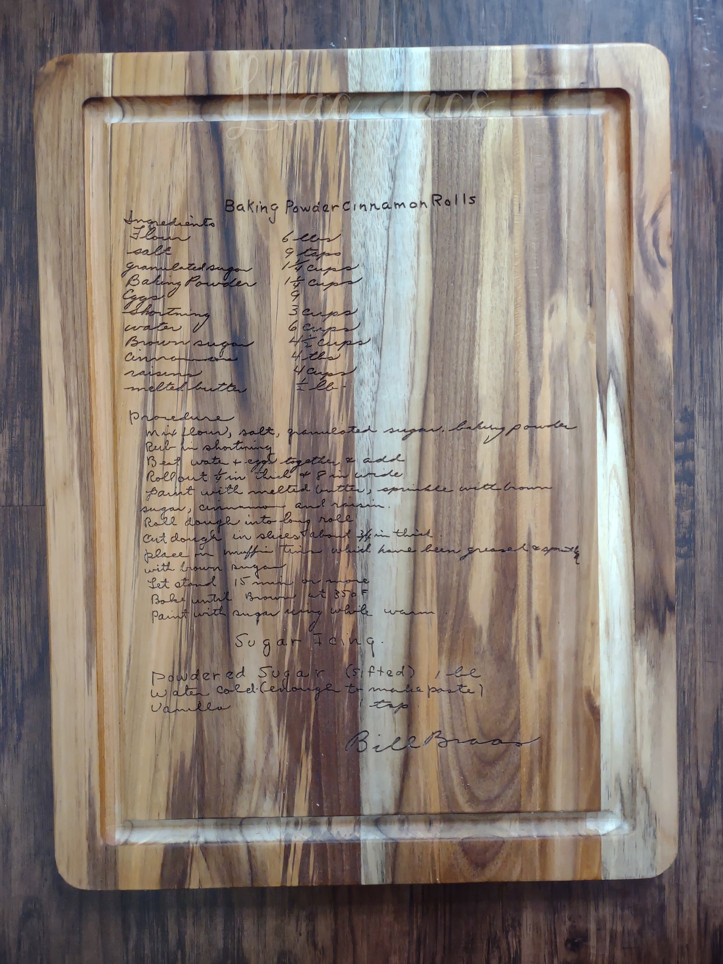 Custom Engraved Recipe Board- Teak