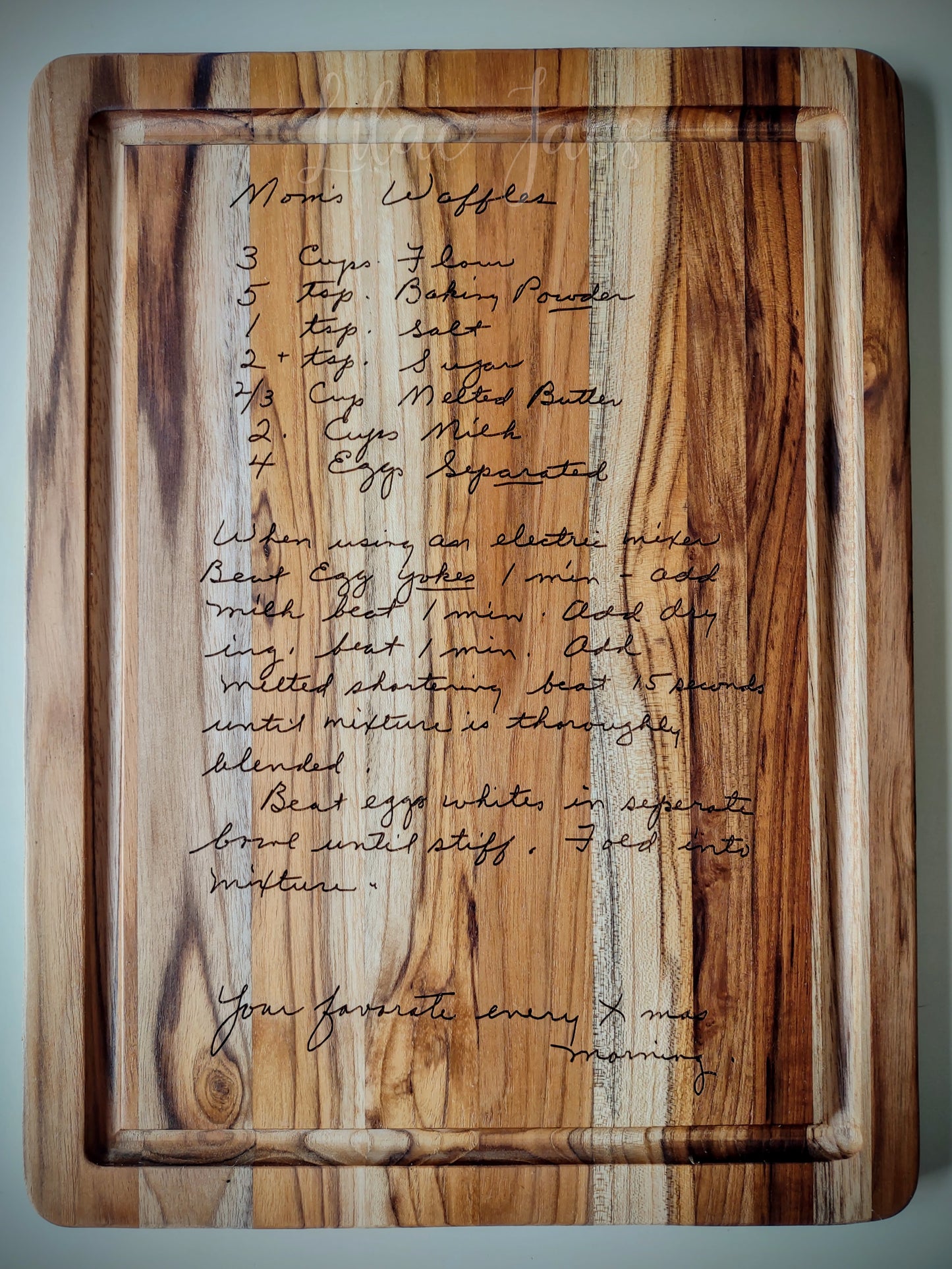 Custom Engraved Recipe Board- Teak