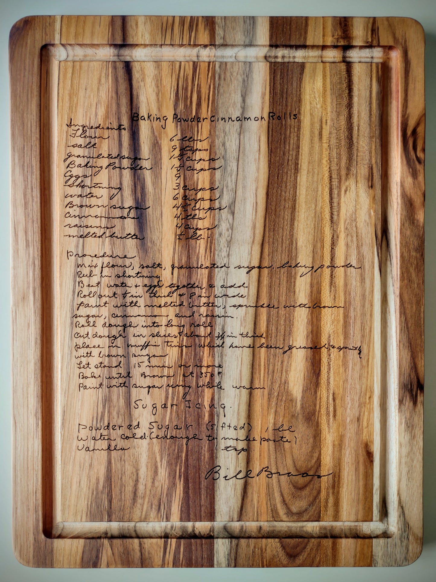 Custom Engraved Recipe Board- Teak