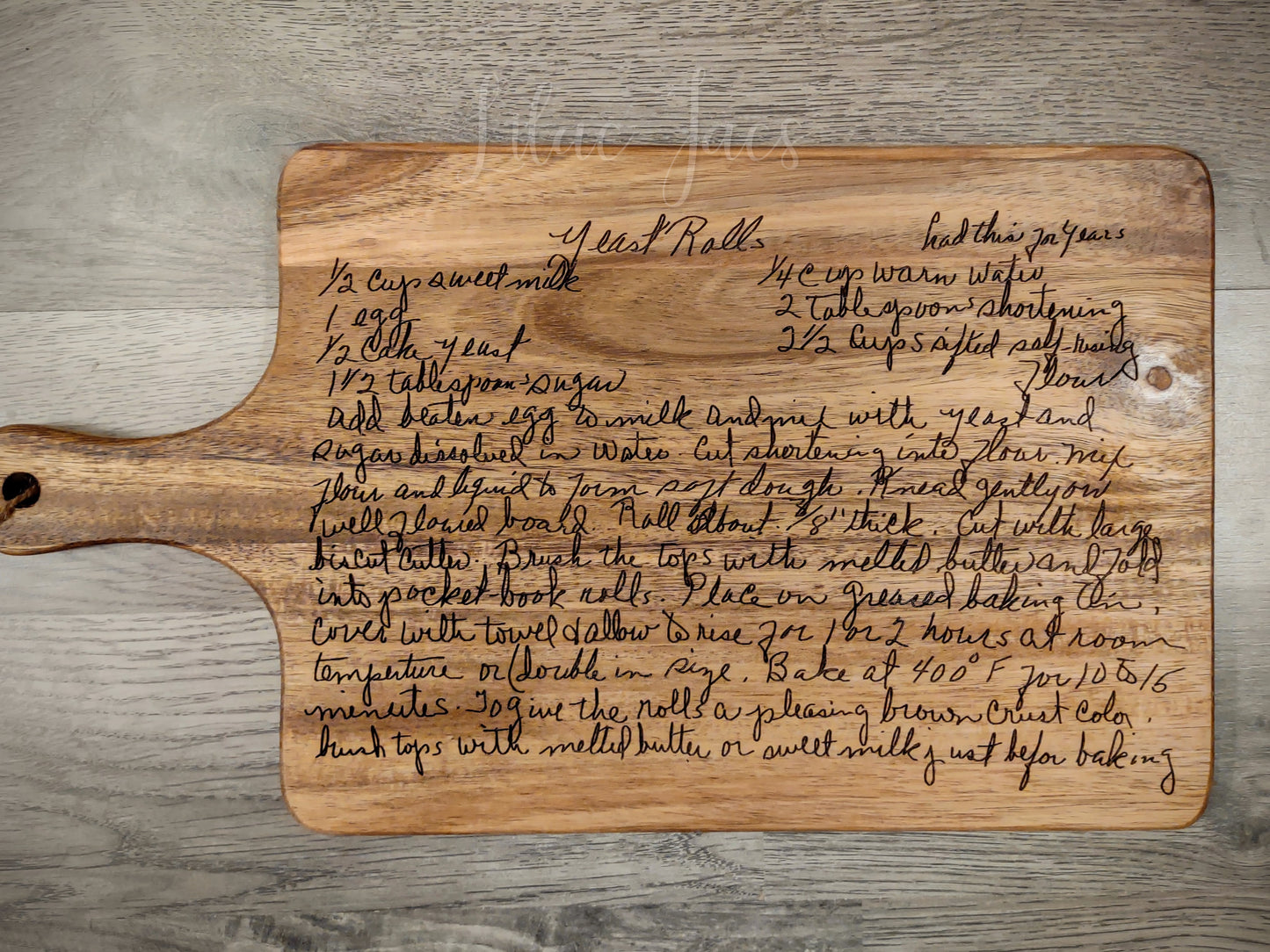 Custom Engraved Recipe Board- Acacia