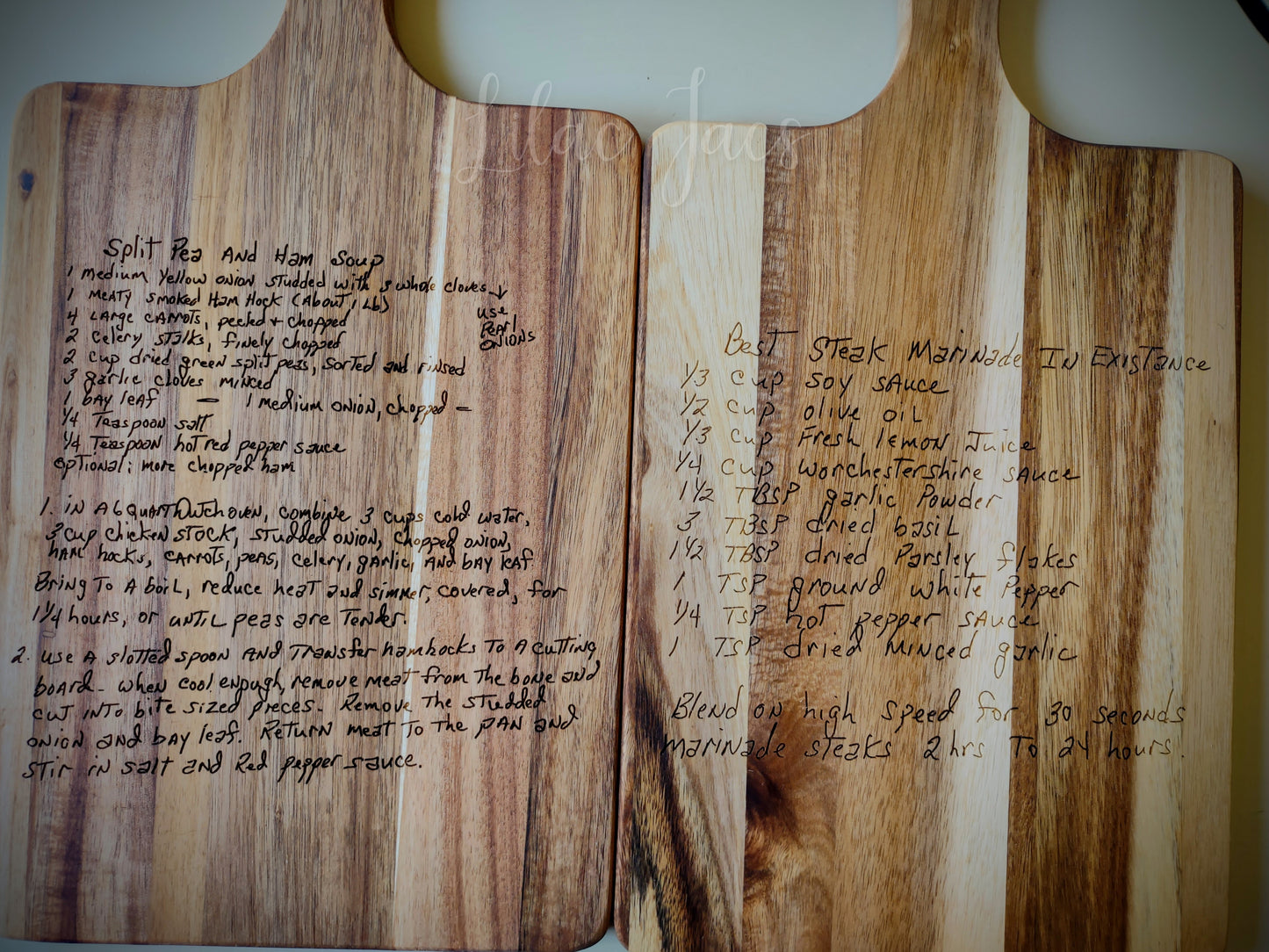 Custom Engraved Recipe Board- Acacia