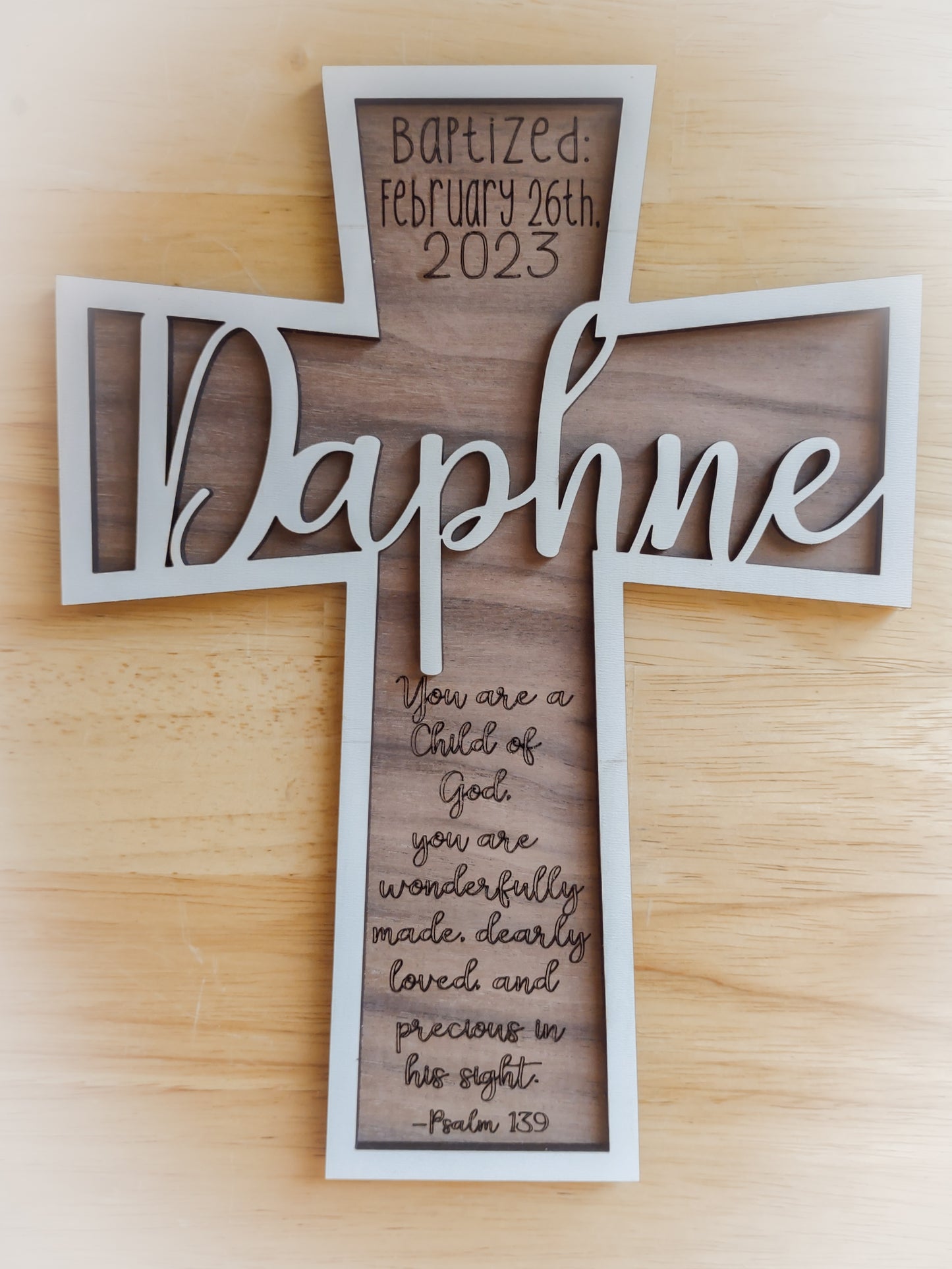 Personalized Cross- Baptism or Confirmation gift