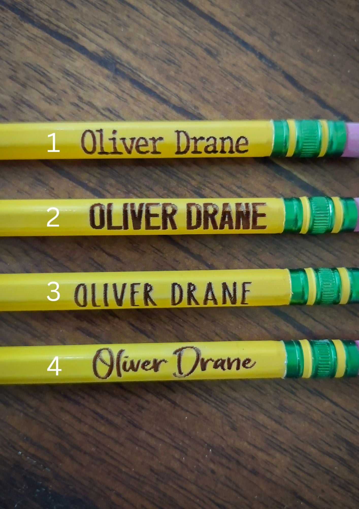 Personalized Engraved Pencils