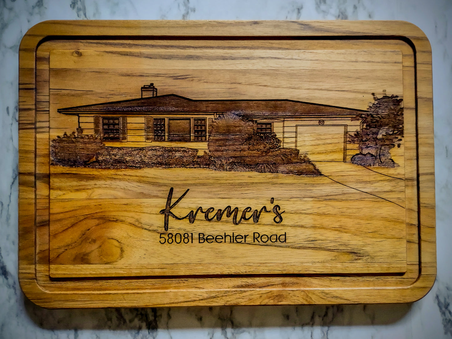 Custom Engraved House Art