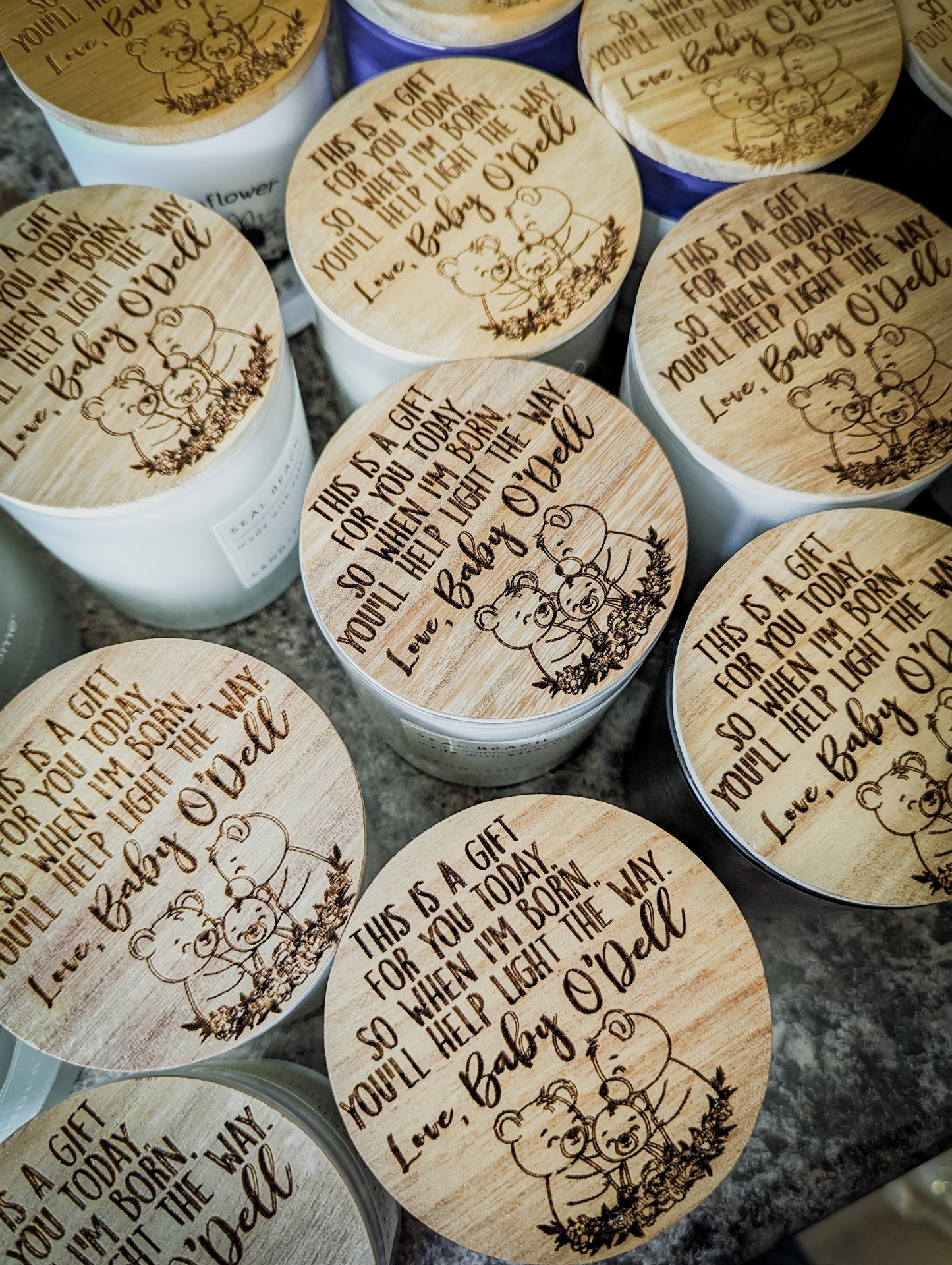 Candles with Customized Wood Lids